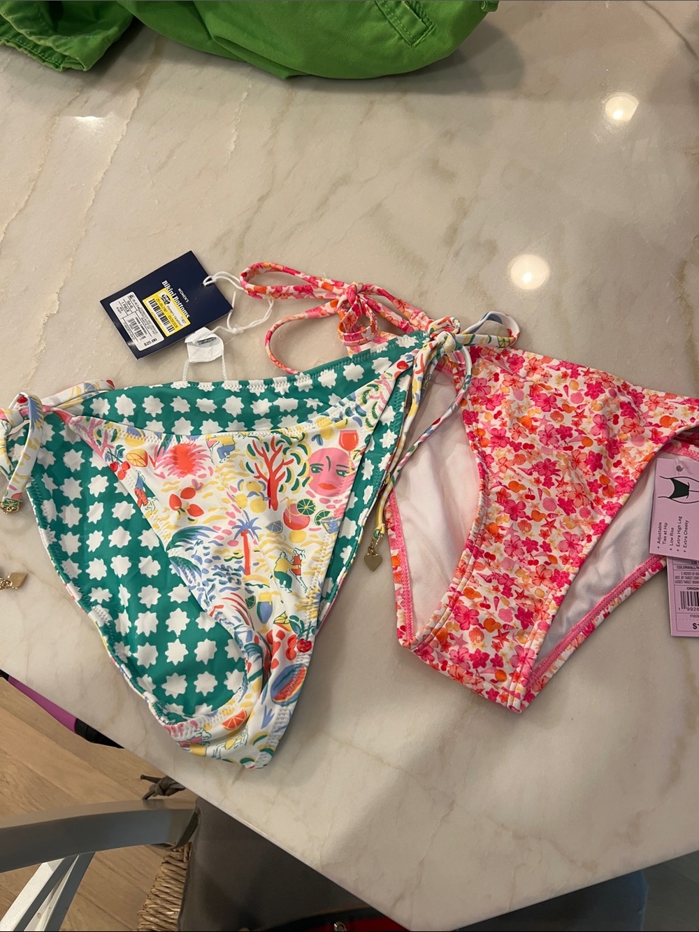 Floral Mix Tie-Side Bikini Bottoms - Pink & Teal target bathing suits 2suits